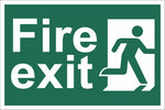Fire Exit Running Man Sign, Self Adhesive Vinyl, 1mm PVC, 5mm Correx Board