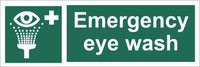 Emergency Eye Wash Sign, Self Adhesive Vinyl, 1mm PVC, 5mm Correx Board