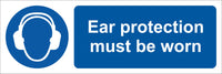 Ear protection must be worn Sign, Self Adhesive Vinyl, 1mm PVC, 5mm Correx Board