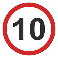 Speed sign 10 Sign, Self Adhesive Vinyl, 1mm PVC, 5mm Correx Board