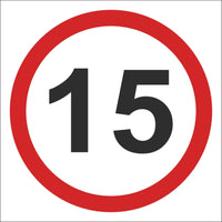 Speed sign 15 Sign, Self Adhesive Vinyl, 1mm PVC, 5mm Correx Board