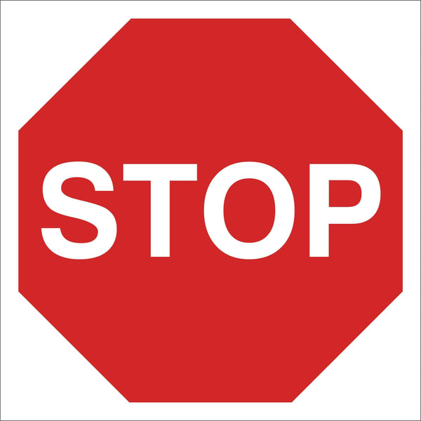 Stop sign Sign, Self Adhesive Vinyl, 1mm PVC, 5mm Correx Board