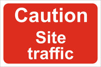 Caution site traffic Sign, Self Adhesive Vinyl, 1mm PVC, 5mm Correx Board