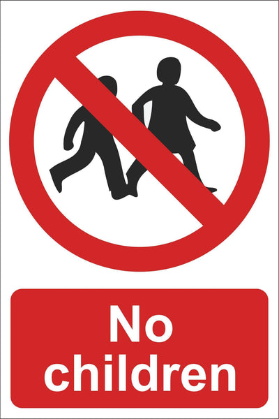 No children allowed Sign, Self Adhesive Vinyl, 1mm PVC, 5mm Correx Board