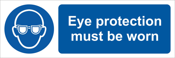 Eye protection must be worn Sign, Self Adhesive Vinyl, 1mm PVC, 5mm Correx Board