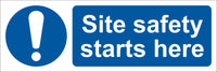 Site safety starts here Sign, Self Adhesive Vinyl, 1mm PVC, 5mm Correx Board