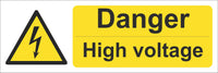 Danger high voltage Sign, Self Adhesive Vinyl, 1mm PVC, 5mm Correx Board