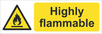 Highly Flammable Sign, Self Adhesive Vinyl, 1mm PVC, 5mm Correx Board