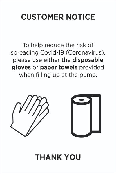 Covid-19 Coronavirus Customer Notice Sign, Self Adhesive Vinyl, 1mm PVC, 5mm Correx Board