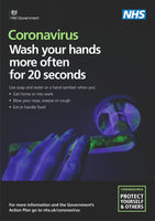 Covid-19 Coronavirus Wash Your Hands Sign, Self Adhesive Vinyl, 1mm PVC, 5mm Correx Board