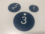 Engraved Valve Tag, BLUE with WHITE TEXT, Multiple Sizes and Options