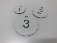 Engraved Valve Tag, WHITE with BLACK TEXT, Multiple Sizes and Options
