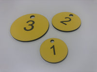 Engraved Valve Tag, YELLOW with BLACK TEXT, Multiple Sizes and Options
