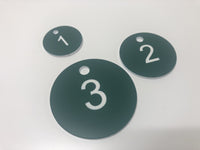 Engraved Valve Tag, GREEN with WHITE TEXT, Multiple Sizes and Options