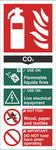 Fire Extinguisher C02 Sign, Self Adhesive Vinyl, 1mm PVC, 5mm Correx Board