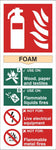 Fire Extinguisher Foam Sign, Self Adhesive Vinyl, 1mm PVC, 5mm Correx Board