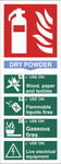 Fire Extinguisher Dry Powder Sign, Self Adhesive Vinyl, 1mm PVC, 5mm Correx