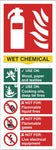 Fire Extinguisher Wet Chemical Sign, Self Adhesive Vinyl, 1mm PVC, 5mm Correx