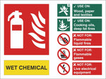 Fire Extinguisher Wet Chemical Sign, Self Adhesive Vinyl, 1mm PVC, 5mm Correx
