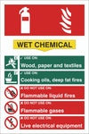 Fire Extinguisher Wet Chemical Sign, Self Adhesive Vinyl, 1mm PVC, 5mm Correx