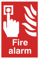 Fire Alarm Sign, Self Adhesive Vinyl, 1mm PVC, 5mm Correx Board