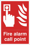 Fire Alarm call point Sign, Self Adhesive Vinyl, 1mm PVC, 5mm Correx Board