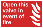 Open this Valve Sign, Self Adhesive Vinyl, 1mm PVC, 5mm Correx Board