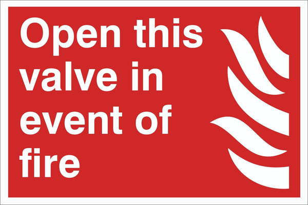 Open this Valve Sign, Self Adhesive Vinyl, 1mm PVC, 5mm Correx Board