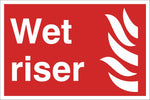 Wet Riser Sign, Self Adhesive Vinyl, 1mm PVC, 5mm Correx Board