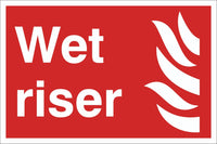 Wet Riser Sign, Self Adhesive Vinyl, 1mm PVC, 5mm Correx Board