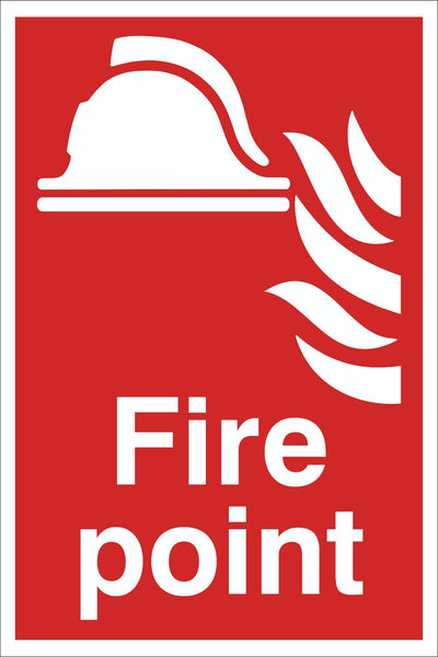 Fire point Sign, Self Adhesive Vinyl, 1mm PVC, 5mm Correx Board