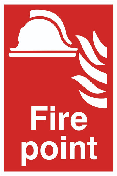 Fire point Sign, Self Adhesive Vinyl, 1mm PVC, 5mm Correx Board