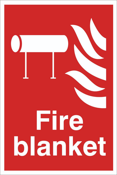 Fire Blanket Sign, Self Adhesive Vinyl, 1mm PVC, 5mm Correx Board