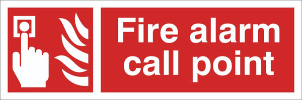 Fire Alarm call point Sign, Self Adhesive Vinyl, 1mm PVC, 5mm Correx Board