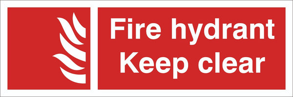 Fire Hydrant Keep Clear Sign, Self Adhesive Vinyl, 1mm PVC, 5mm Correx Board