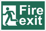 Fire Exit Running Man Sign, Self Adhesive Vinyl, 1mm PVC, 5mm Correx Board