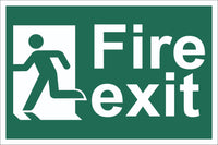 Fire Exit Running Man Sign, Self Adhesive Vinyl, 1mm PVC, 5mm Correx Board
