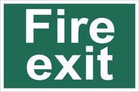 Fire Exit Sign, Self Adhesive Vinyl, 1mm PVC, 5mm Correx Board