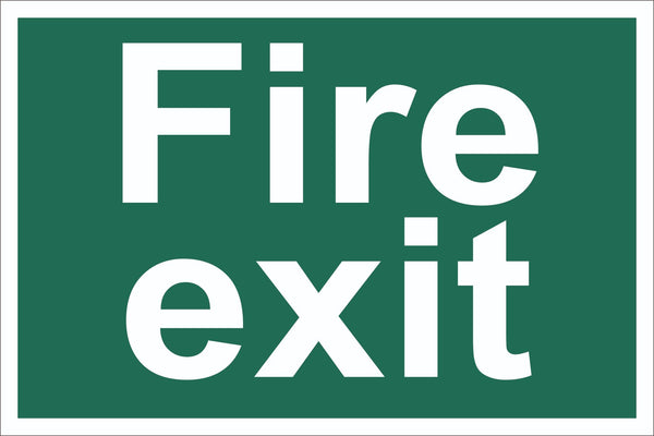 Fire Exit Sign, Self Adhesive Vinyl, 1mm PVC, 5mm Correx Board