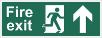 Fire Exit Running Man Arrow Up Sign, Self Adhesive Vinyl, 5mm Correx Board