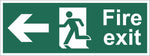 Fire Exit Running Man Arrow Left Sign, Self Adhesive Vinyl, 5mm Correx Board