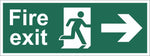 Fire Exit Running Man Arrow Right Sign, Self Adhesive Vinyl, 5mm Correx Board