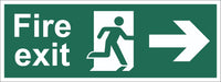Fire Exit Running Man Arrow Right Sign, Self Adhesive Vinyl, 5mm Correx Board