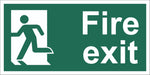 Fire Exit Running Man Left Sign, Self Adhesive Vinyl, 1mm PVC, 5mm Correx Board