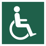 WheelChair Sign, Self Adhesive Vinyl, 1mm PVC, 5mm Correx Board