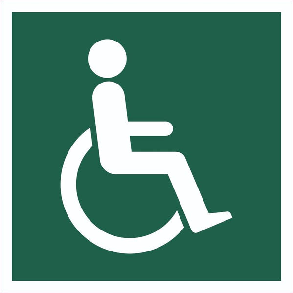 WheelChair Sign, Self Adhesive Vinyl, 1mm PVC, 5mm Correx Board