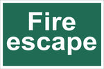 Fire Escape Sign, Self Adhesive Vinyl, 1mm PVC, 5mm Correx Board