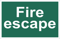 Fire Escape Sign, Self Adhesive Vinyl, 1mm PVC, 5mm Correx Board