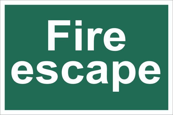 Fire Escape Sign, Self Adhesive Vinyl, 1mm PVC, 5mm Correx Board