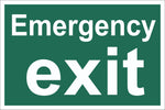 Emergency Exit Sign , Self Adhesive Vinyl, 1mm PVC, 5mm Correx Board